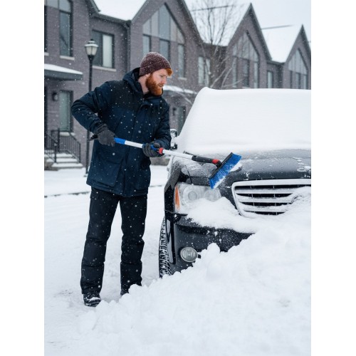 ЗУБР телескопическая щётка с поворотной головой от снега автомобильная, 860-1210 мм, Профессионал (61062)