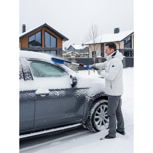 ЗУБР телескопическая щётка от снега со скребком автомобильная, 775-1000 мм, Профессионал (61066)