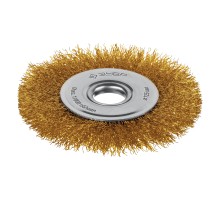 ЗУБР 125х22 мм щетка дисковая для УШМ, витая стальная латунированная проволока 0.3 мм, посад. 22 мм (35171-125)