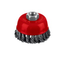 ЗУБР 75хМ14 щетка чашечная для УШМ, жгутированная стальная проволока 0.5 мм, посад. М14 (35172-075)