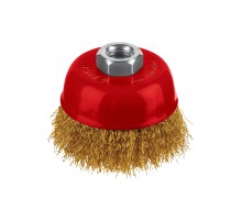 ЗУБР 75хМ14 щетка чашечная для УШМ, витая стальная латунированная проволока 0.3 мм, посад. М14 (35173-075)