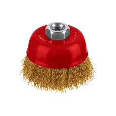 ЗУБР 75хМ14 щетка чашечная для УШМ, витая стальная латунированная проволока 0.3 мм, посад. М14 (35173-075)
