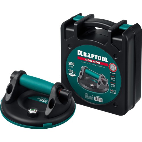 KRAFTOOL SPG-200 (130 кг, 200 мм) вакуумная присоска с манометром (33256-20)