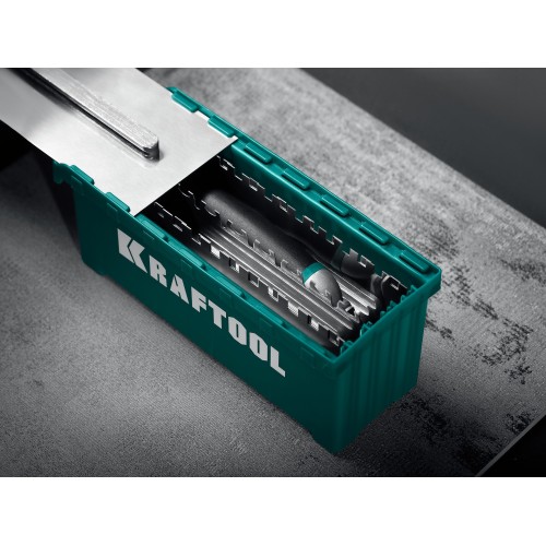 KRAFTOOL 280х115 мм (6шт) - 480х130 мм (6шт), набор нержавеющих гребенок со сменной 2к ручкой, в пластиковом кейсе (33268-H12)