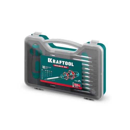 KRAFTOOL Double 20, 20 шт, набор: отвертка с переставными стержнями (25817)