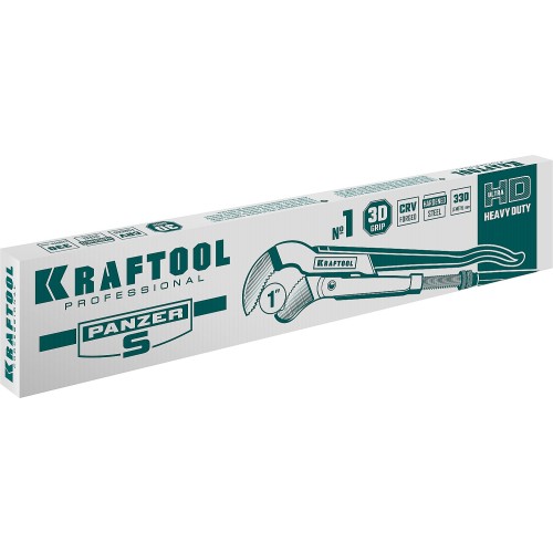 KRAFTOOL PANZER-S, №1, 1″, 330 мм, трубный ключ с изогнутыми губками (2733-10)