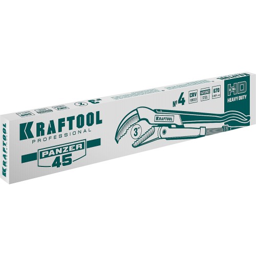 KRAFTOOL PANZER-45, №4, 3″, 670 мм, трубный ключ с изогнутыми губками (2735-30)