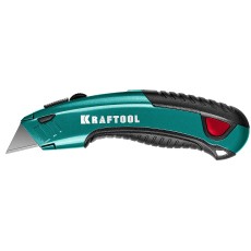 KRAFTOOL с автостопом, 2 лезвия, универсальный нож (09241)