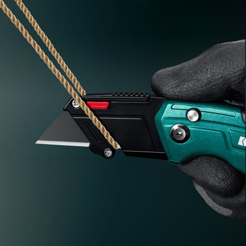 KRAFTOOL Helfer, компактный складной нож с трапециевидным лезвием, тип А24 (09242)