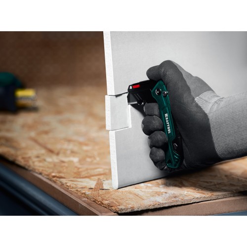 KRAFTOOL Helfer, компактный складной нож с трапециевидным лезвием, тип А24 (09242)