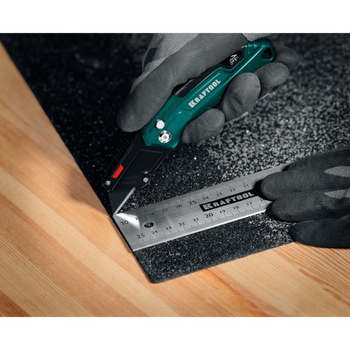 KRAFTOOL Helfer, компактный складной нож с трапециевидным лезвием, тип А24 (09242)