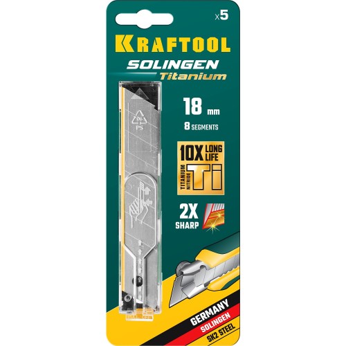 KRAFTOOL 18 мм, 5 шт, сегментированные лезвия (09605-TIN-18-S5)
