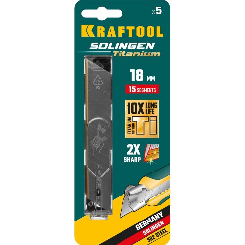 KRAFTOOL 18 мм, 5 шт, сегментированные лезвия (09606-TIN-18-S5)
