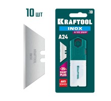 KRAFTOOL INOX-A24, 10 шт, нержавеющие трапециевидные лезвия (09626-S10)