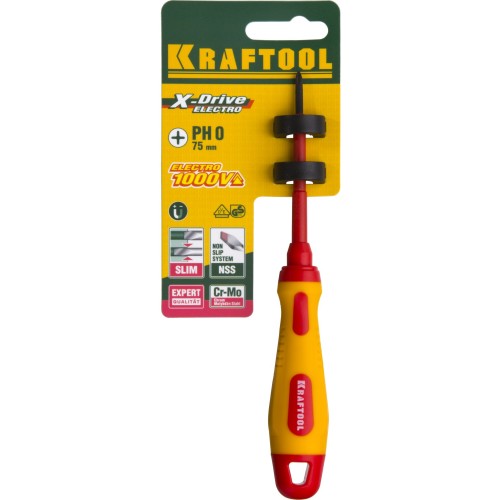 KRAFTOOL PH0 х 60 мм, высоковольтная отвертка (250084-0-060)
