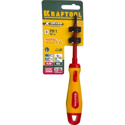 KRAFTOOL PH1 х 80 мм, высоковольтная отвертка (250084-1-080)