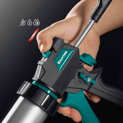 KRAFTOOL ULTRA 310 мл, регулировка силы давления, вариативная антикапельная система, универсальный закрытый пистолет для герметика (06677-31)