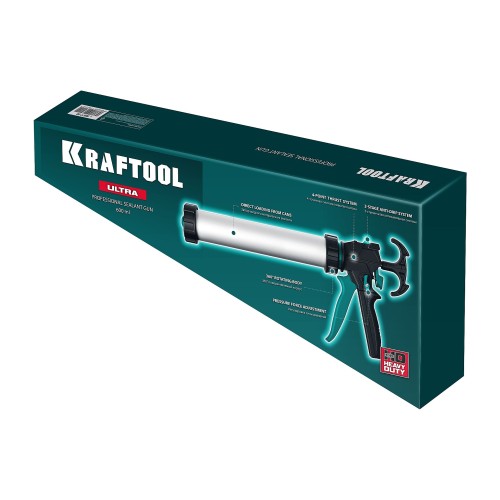 KRAFTOOL ULTRA 600 мл, регулировка силы давления, вариативная антикапельная система, универсальный закрытый пистолет для герметика (06677-60)