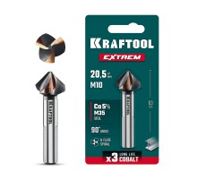KRAFTOOL EXTREME Со5-А, d 20.5 х 63 мм, сталь M35, U-образная спираль, для раззенковки М10, Конусный зенкер (29734-10)