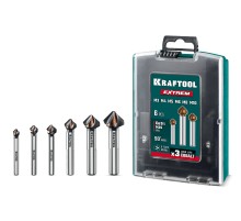 KRAFTOOL EXTREME Со5-А, 6 шт (М3-М10), сталь M35, U-образная спираль, Набор зенкеров (29734-H6)