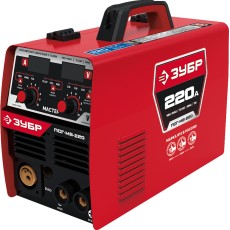 ЗУБР MASTER, MIG / MAG, FCAW, MMA, TIG, 220 А, полуавтомат сварочный, с газом / без газа, горелка ПСГ-220 (ПСГ-М8-220)