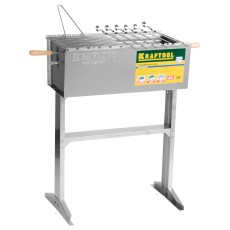 KRAFTOOL 300 x 600 x 800 мм, 6 шампуров, 1 решетка, поддон для угля, стационарный мангал (68320)