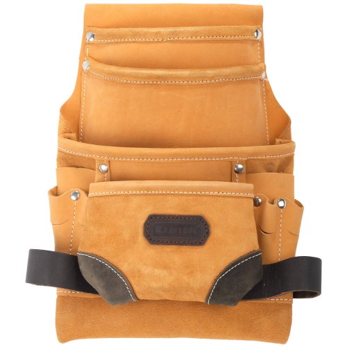 KRAFTOOL натуральная кожа, поясная сумка для инструментов с 10 карманами (1-38531)