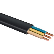 ЗУБР ВВГ-Пнг(А)-LS, 3 x 1.5 мм2, 50 м, ГОСТ 31996-2012, плоский, силовой кабель с пониженным дымо-газовыделением, Профессионал (60008-50)