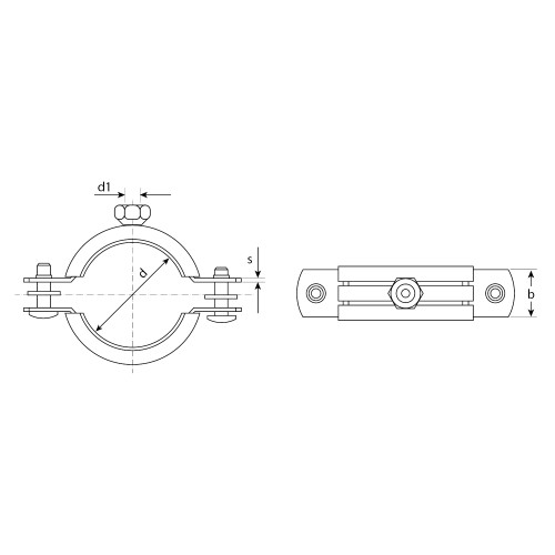ЗУБР 3″, цинк, 1 шт, трубный хомут с гайкой (37850-83-95-1)