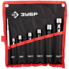 ЗУБР 7 шт, 6 - 17 мм, набор двухсторонних торцовых ключей (27190-H7)