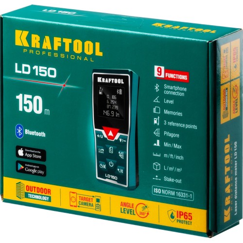 KRAFTOOL LD-150, 5 см - 150 м, лазерный дальномер (34767)
