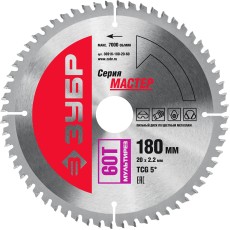 ЗУБР Мультирез, 180 x 20 мм, 60Т, пильный диск по алюминию (36916-180-20-60)