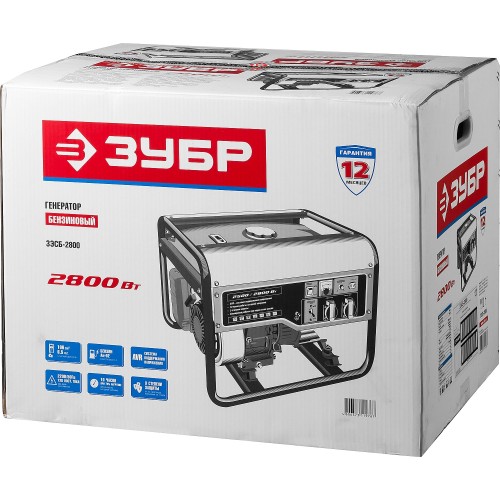 Бензиновый генератор, 2800 Вт, ЗУБР