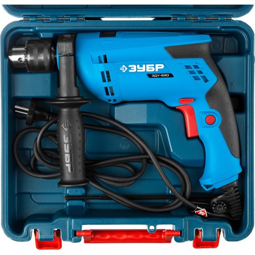 Дрель удар, ЗУБР Профессионал ЗДУ-680 ЭРКМ2, патрон 13мм, реверс, сталь-10мм/бетон-13мм/дерево-20мм, 0-3000 об/мин, 0-48000 уд/мин, 680 Вт, кейс