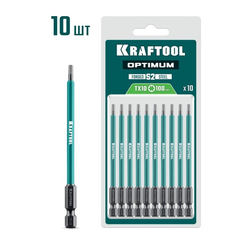 KRAFTOOL OPTIMUM TX 10, 100 мм, 10 шт, биты (26126-10-100-S10)