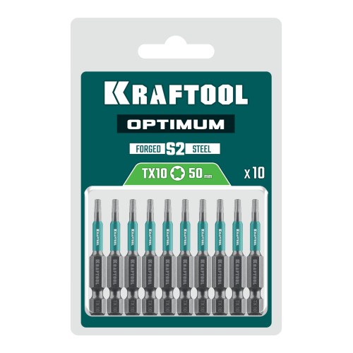 KRAFTOOL OPTIMUM TX 10, 50 мм, 10 шт, биты (26126-10-50-10)