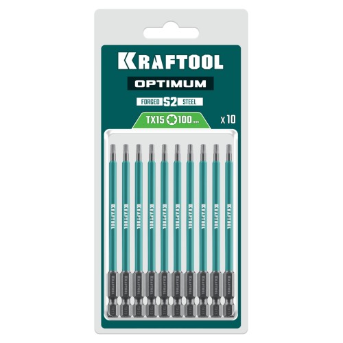 KRAFTOOL OPTIMUM TX 15, 100 мм, 10 шт, биты (26126-15-100-S10)