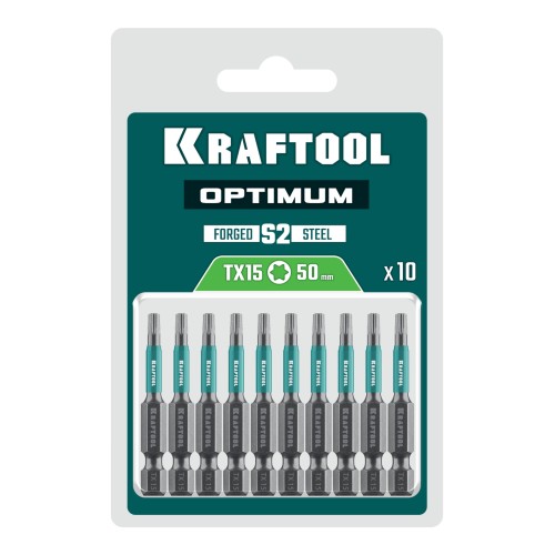 KRAFTOOL OPTIMUM TX 15, 50 мм, 10 шт, биты (26126-15-50-10)