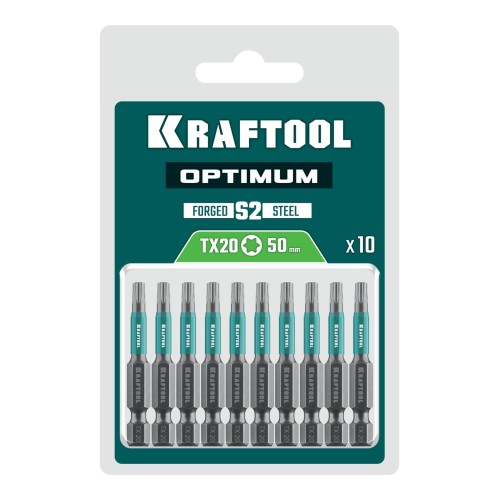 KRAFTOOL OPTIMUM TX 20, 50 мм, 10 шт, биты (26126-20-50-10)