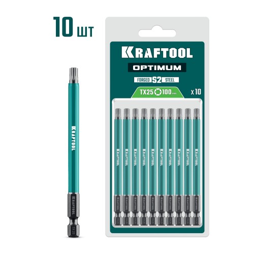 KRAFTOOL OPTIMUM TX 25, 100 мм, 10 шт, биты (26126-25-100-S10)