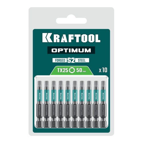 KRAFTOOL OPTIMUM TX 25, 50 мм, 10 шт, биты (26126-25-50-10)