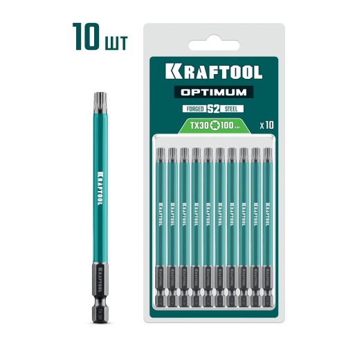 KRAFTOOL OPTIMUM TX 30, 100 мм, 10 шт, биты (26126-30-100-S10)