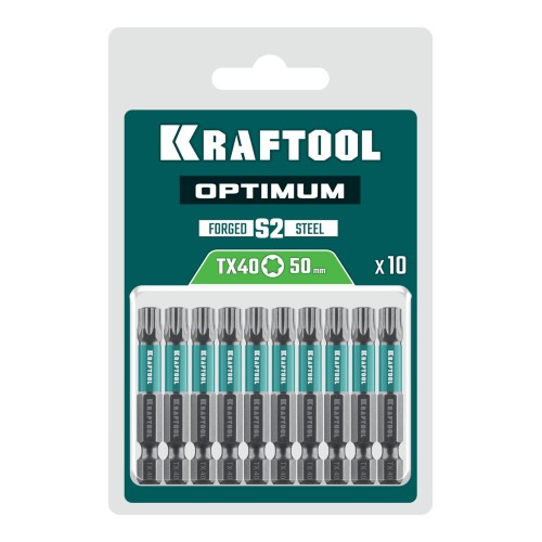 KRAFTOOL OPTIMUM TX 40, 50 мм, 10 шт, биты (26126-40-50-10)