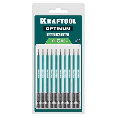 KRAFTOOL OPTIMUM TX 6, 100 мм, 10 шт, биты (26126-6-100-S10)
