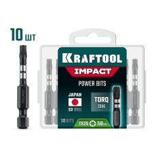 KRAFTOOL Impact TX 20, 50 мм, 10 шт, ударные биты (26195-20-50-S10)