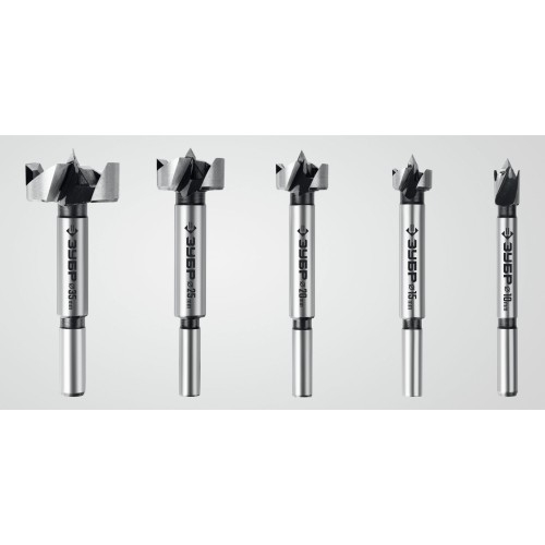 ЗУБР Форстнер 5 шт: 10-15-20-25-35 мм, набор сверл Форстнера по дереву, фанере, ДСП(2994-H5)