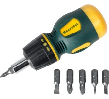 KRAFTOOL Kompakt-6, 6 предм., с битами, реверсивная отвертка (26190-H7)
