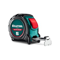 KRAFTOOL AutoStop 5м х 19мм, профессиональная рулетка с автостопом (3412-5-19)
