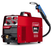 ЗУБР СИНЕРГИЯ, MIG / MAG, FCAW, MMA, TIG, 210 А, полуавтомат сварочный, с газом / без газа, горелка ПСГ-220 (ПСГ-М7-210)