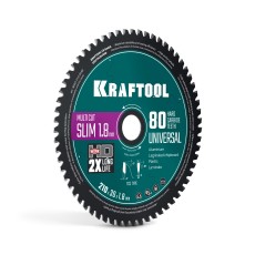 KRAFTOOL Slim multi cut 210 х 30 x 1.8 мм, 80Т, диск пильный по дереву (36957-210-30-80)
